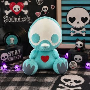 Skelanimals Quackee Duck Chick 6" Plush Aqua Teal 2009 JAKKS Pacific Rare Y2K
